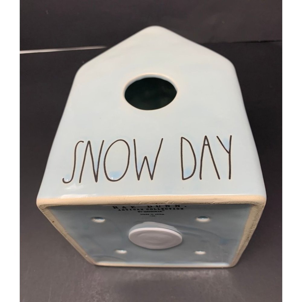 RAE DUNN SNOW DAY Light Blue Square Birdhouse LL Long Letter Farmhouse Magenta - Picture 8 of 8